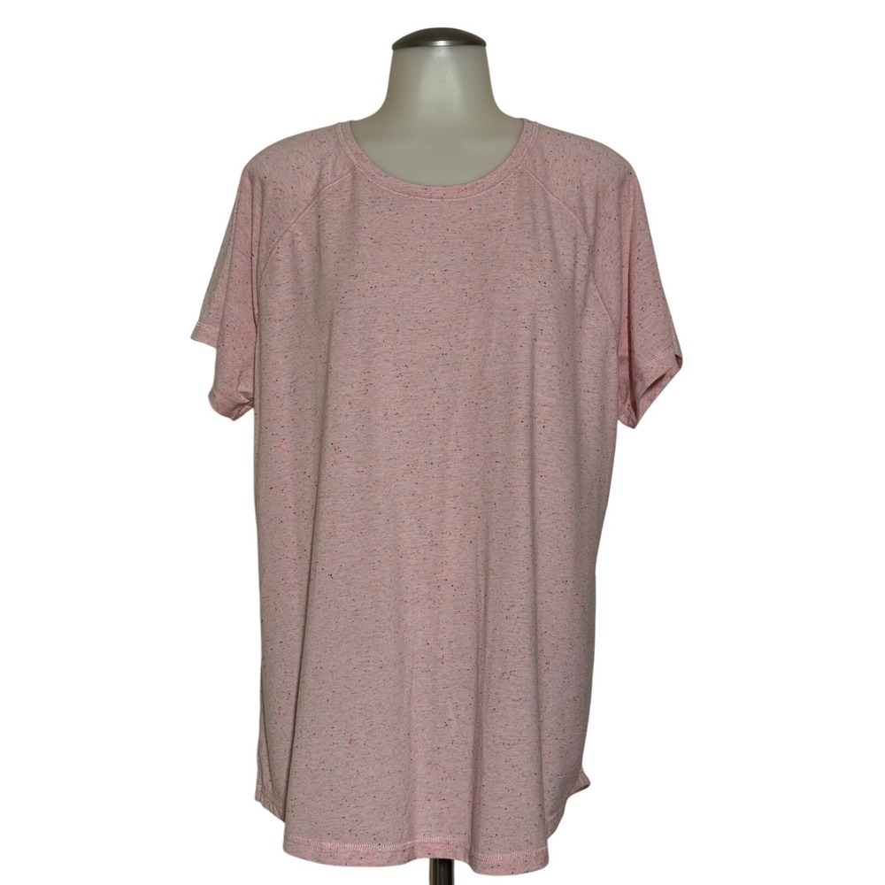 Tek Gear Essential Gear T-Shirt Women XL Pink Confetti NWoT Raglan Sleeve